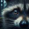 Close-up of a raccoon's eye
