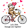 Sloth on Bike – Romantic Valentine’s Design