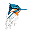 Geometric Kingfisher – Modern Natural Art