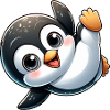 Penguin Handstand Breakdance Cartoon