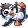 Cute Penguin Handstand Breakdance