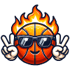 Basket-ball flammes balle feu