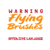 Painter Warning Flying Brushes Language