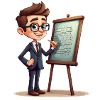 Businessman at flipchart