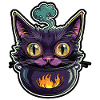 Cat Cauldron Cat Witch Halloween