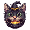 Cat Cauldron Cat Witch Halloween