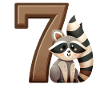 Kinderdesign – Waschbär und Zahlen Spaß