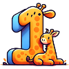 Child-friendly design – number and giraffe