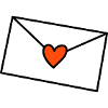 Brief Herz dreifarbig