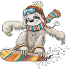 Faultier Snowboard Pun Slowboard Humor Wintersport