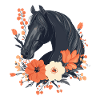 Pferd mit Blumen