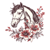 Horse with flowers