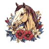 Horse with flowers