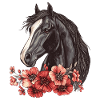 Cheval avec des fleurs