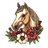 Horse with flowers