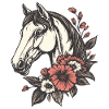 Horse with flowers