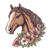 Horse with flowers