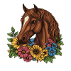 Horse with flowers