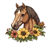 Horse with flowers