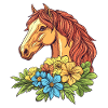 Horse with flowers