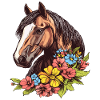 Horse with flowers