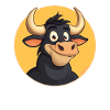 Funny Cartoon Cow Bull