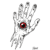 White zombie hand with eye