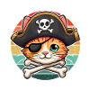Carnevale Gatto Pirata Costume Cappello Pirata Retrò Meow