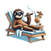 Relaxed sloth with sunglasses