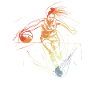 Retro Basketball Player Line Art