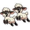 Lambs hopping black and white