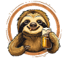 Faultier Bier Biertrinker