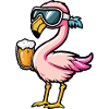 Flamingo après-ski beer