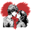 Manga couple in love