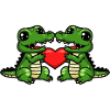 Couple d’alligators Saint-Valentin