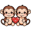 Monkey Couple Valentine's Day