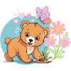 Cute and friendly brown bear
