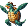 Hawksbill turtle with cap