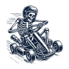 Skeleton racing go-kart funny racer