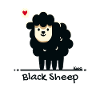 Cartoon Black Sheep
