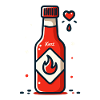 Flaming, hot and spicy sauce