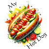 Farbexplosion Hotdog Kunst