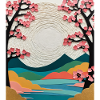Landscape with flowering trees