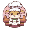 Kawaii sheep loves green tea