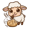 Kawaii sheep with stuffed dumpling