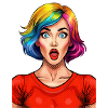 Crazy, amazed, young woman