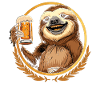 Faultier Bier Biertrinker