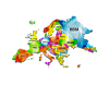 Colorful map of Europe