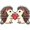 Couple de hérissons Saint-Valentin