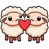 Couple de moutons Saint-Valentin